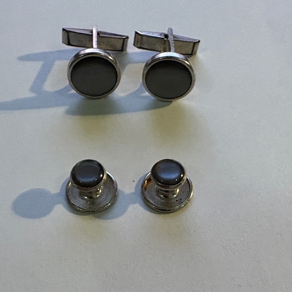 Other - Silver and Black Cufflinks Set
